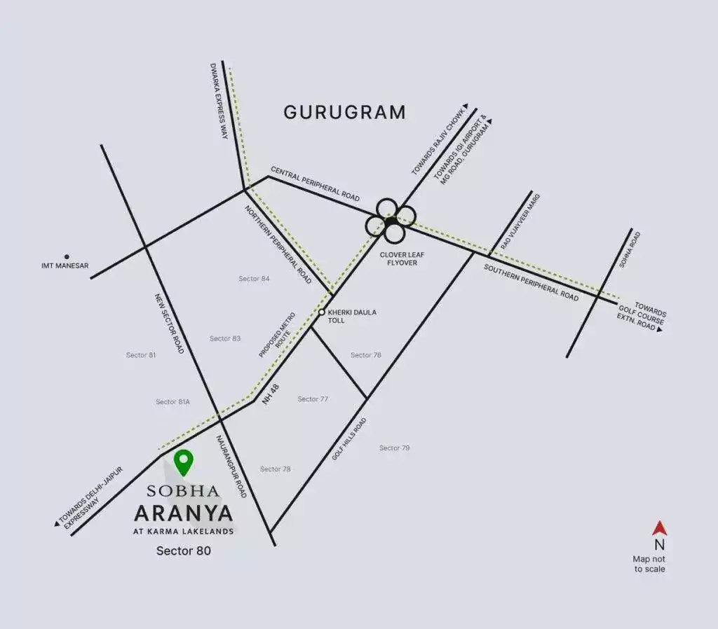 Sobha ARANYA Location Map